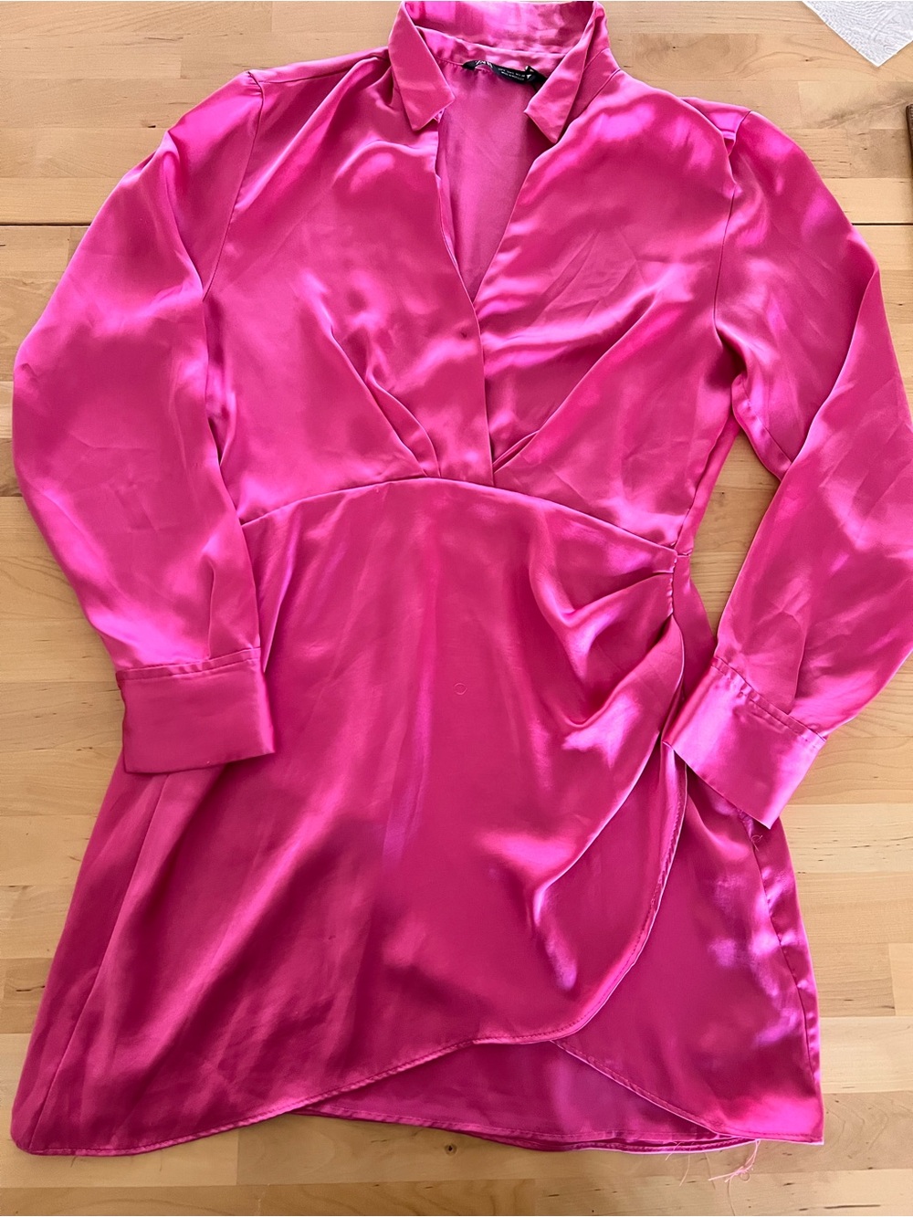 Zara Fuchsia Satin Wrap Chemise